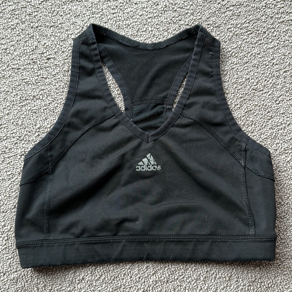 Adidas v-neck mesh racer back low impact lightweight sports bra